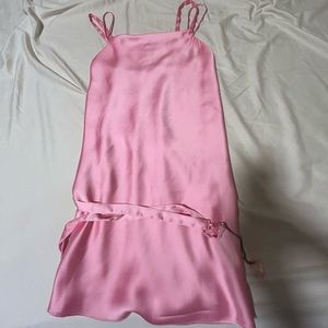pink satin dress